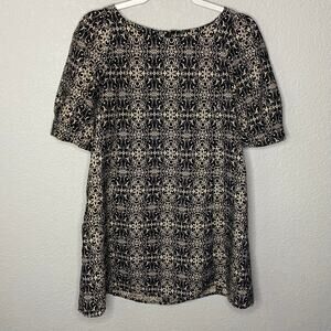E Hyphen World Gallery PD Black & Gold T-Shirt Dress Size Medium